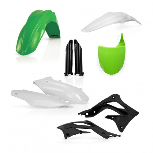 KIT PLÁSTICOS COMPLETO ACERBIS KAWASAKI KX-F 450 2012 BRANCO E VERDE
